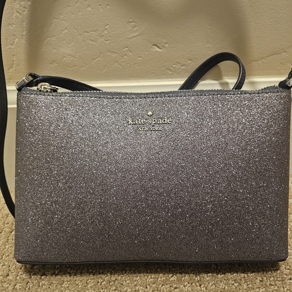 Kate Spade Gray Sparkle Shoulder Bag